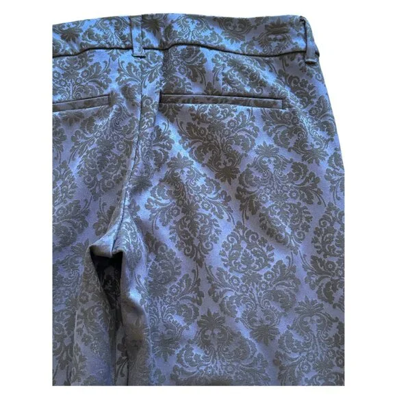 Old Navy Mid Rise Pixie Jacquard Pants size 4 in Blue Jacquard - Picture 5 of 10